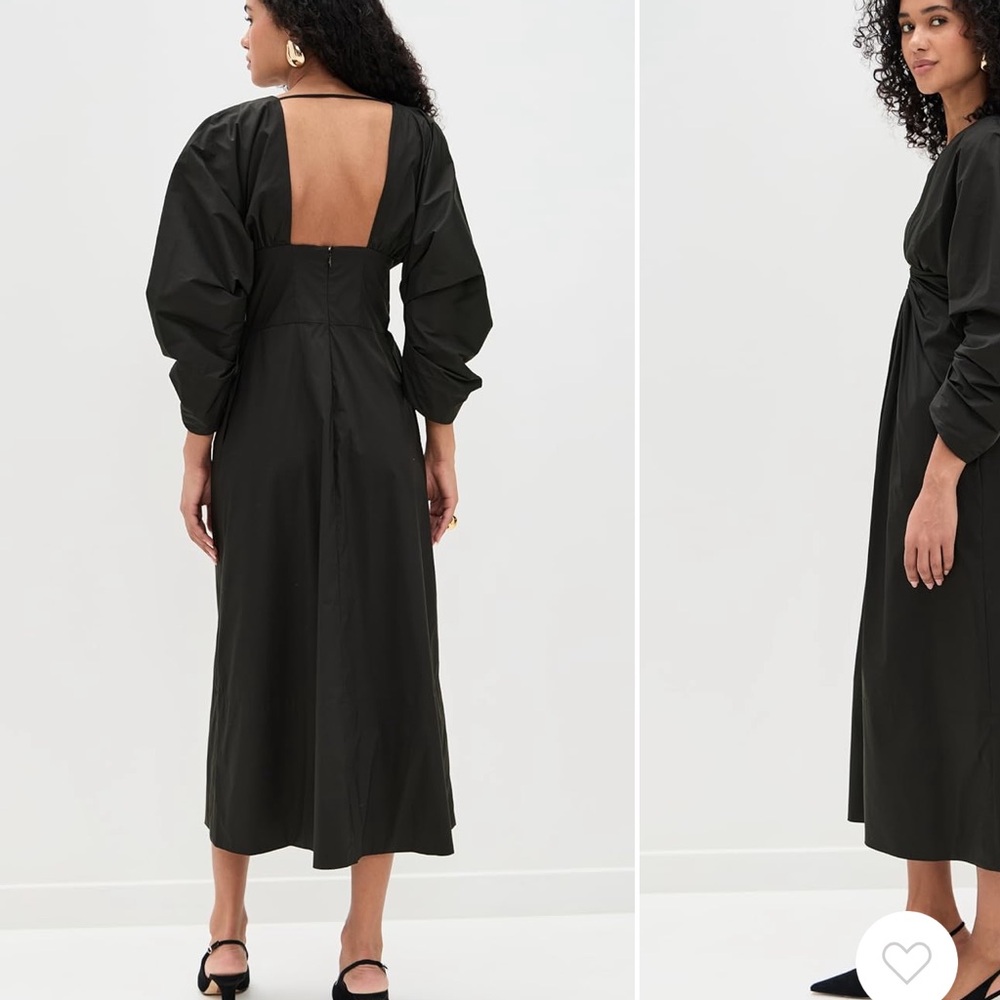 NWT Cult Gaia Elyza Black Midi Dress - Picture 2 of 6